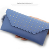 Women's PU Leather Stud Buckle Long Wallet | Multiple Color Options