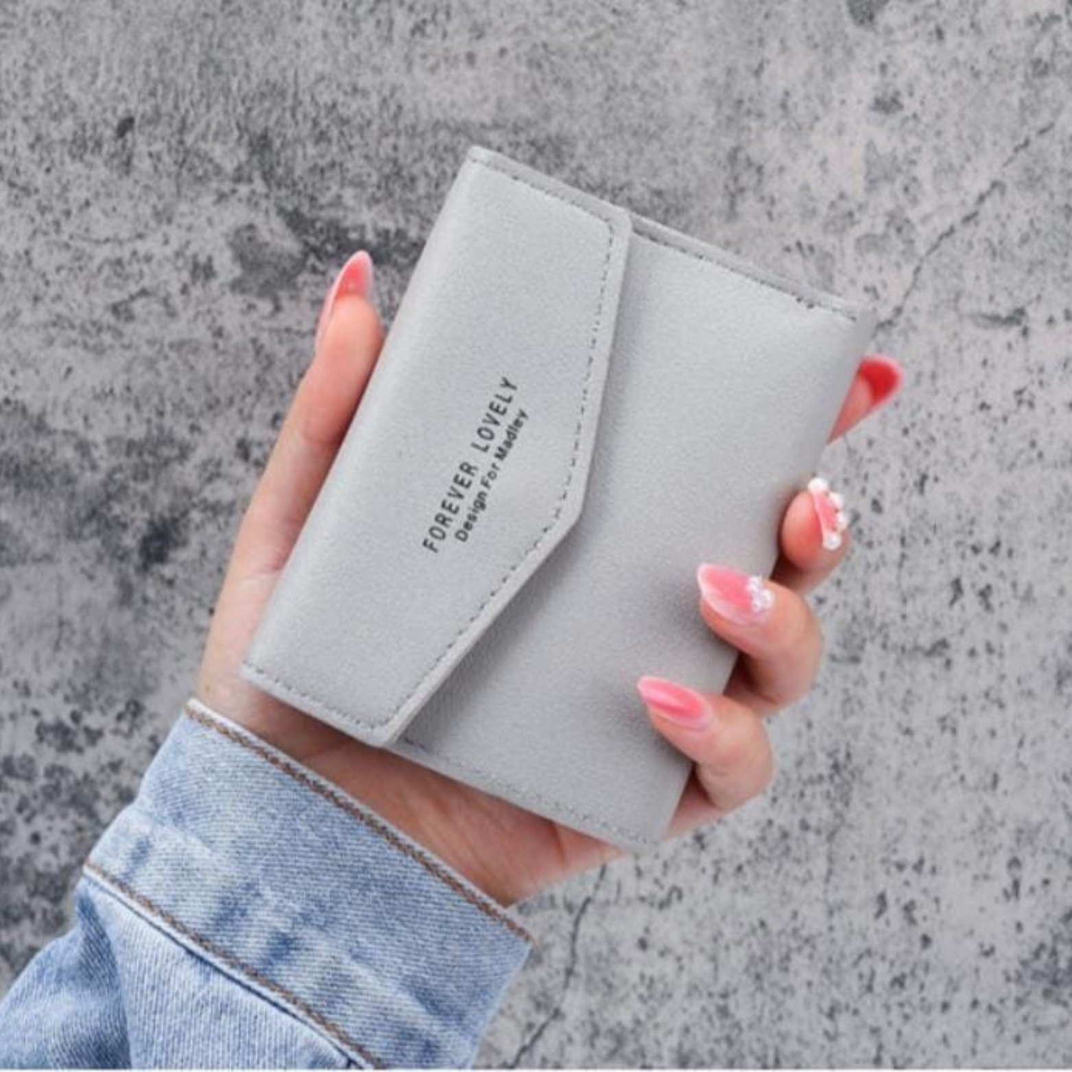 Leather Tri-Fold Wallet | Classic Grey Design for Essentials