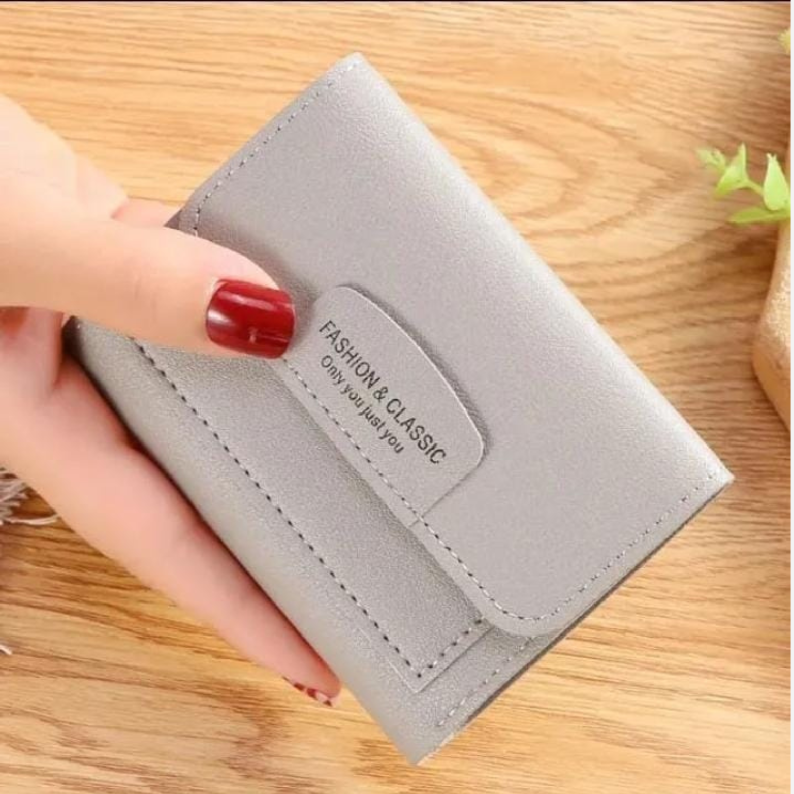 Leather Tri-Fold Wallet | Classic Grey Design for Essentials