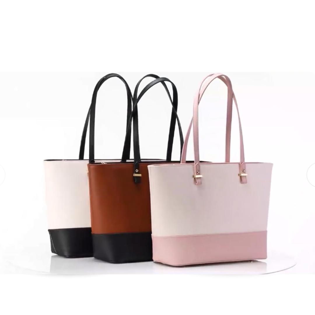 Women's Leather Bag Set | Shoulder Bag, Crossbody, & Pouch